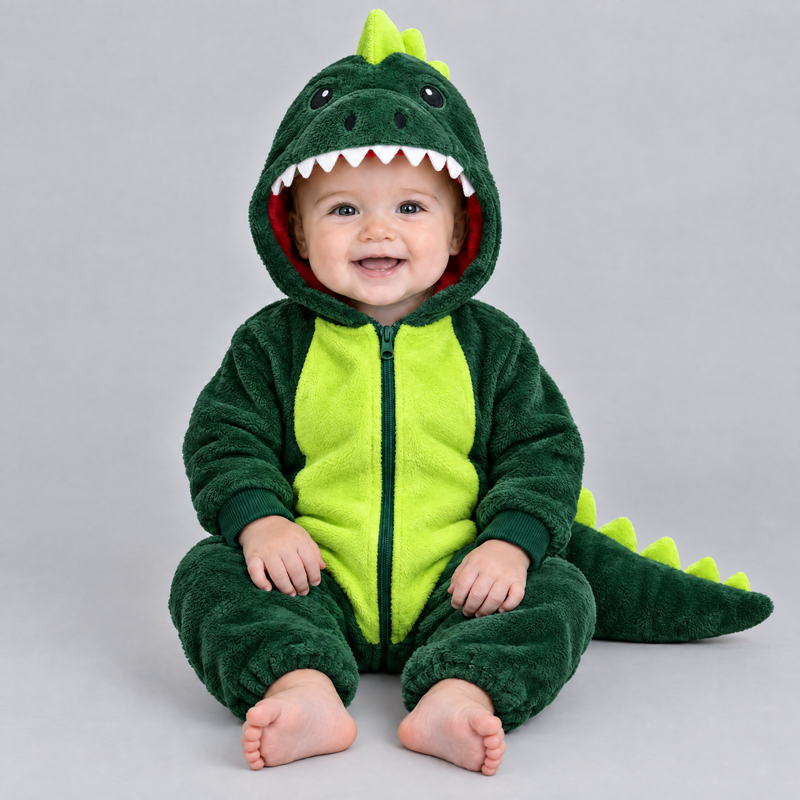 Baby dinosaur costume in Dark Green